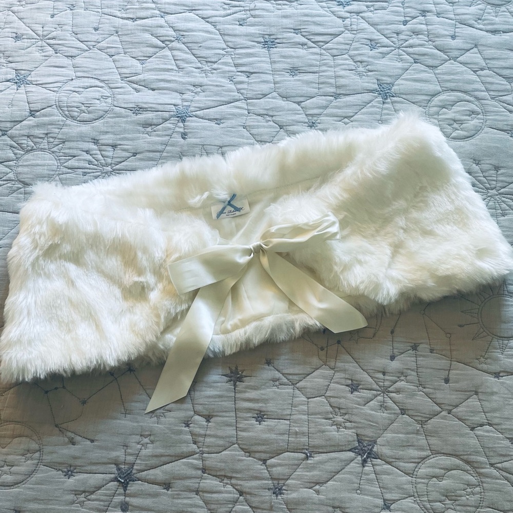 Blue Ribbon Fur Shawl Wrap